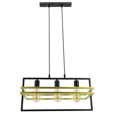 Lampa wisząca metalowa czarno-złota 3-punktowa 4113/3 z serii NOLAN - Lampy Elem